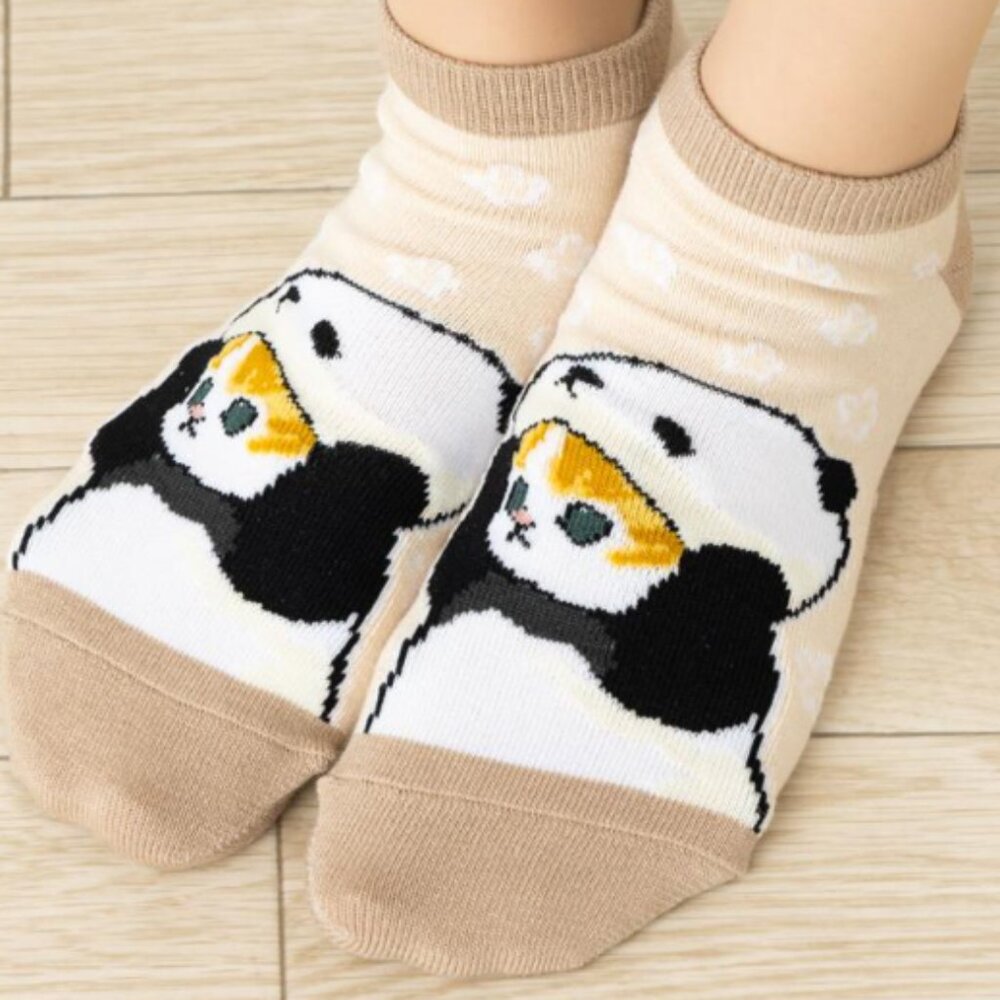 Mofusand Socks - Panda Kigurumi Pattern - Sneaker Length - 23-25cm